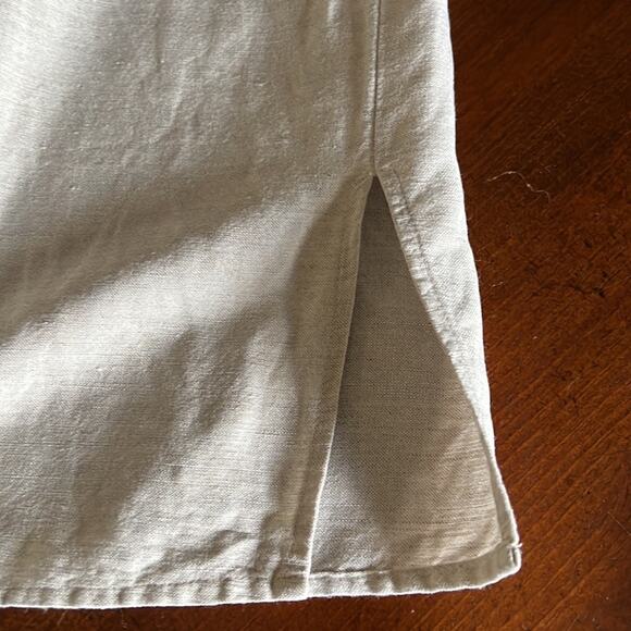 Notations Woman 1X Natural Beige Linen Blend Tunic Blouse - Picture 10 of 10